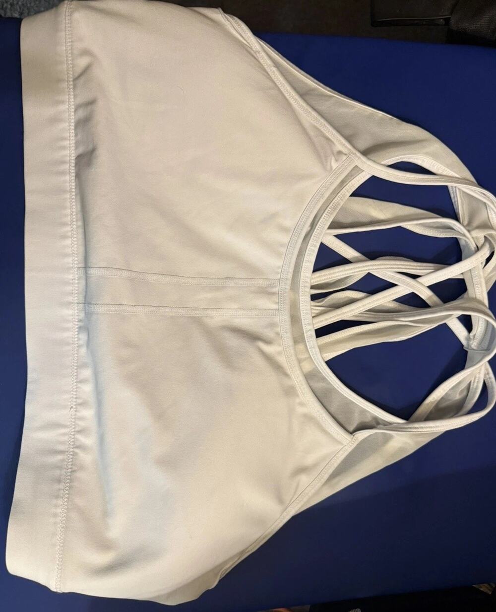 Fabletics White Mesh Overlay Faye High Impact Sports Bra Womens Size XXL